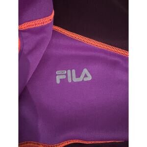 FILA SPORT Woman's 1/4 Zip Running XL Mock Neck Long Sleeve Purple Shirt